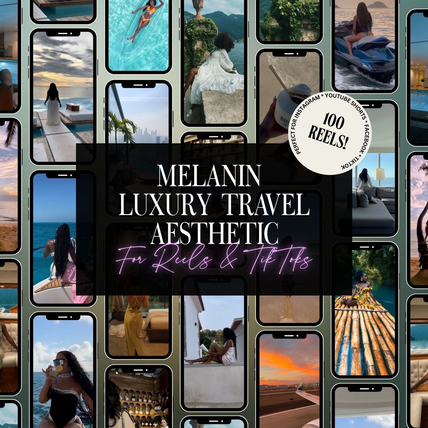Melanin Luxury Travel Aesthetic Reels for Social Media